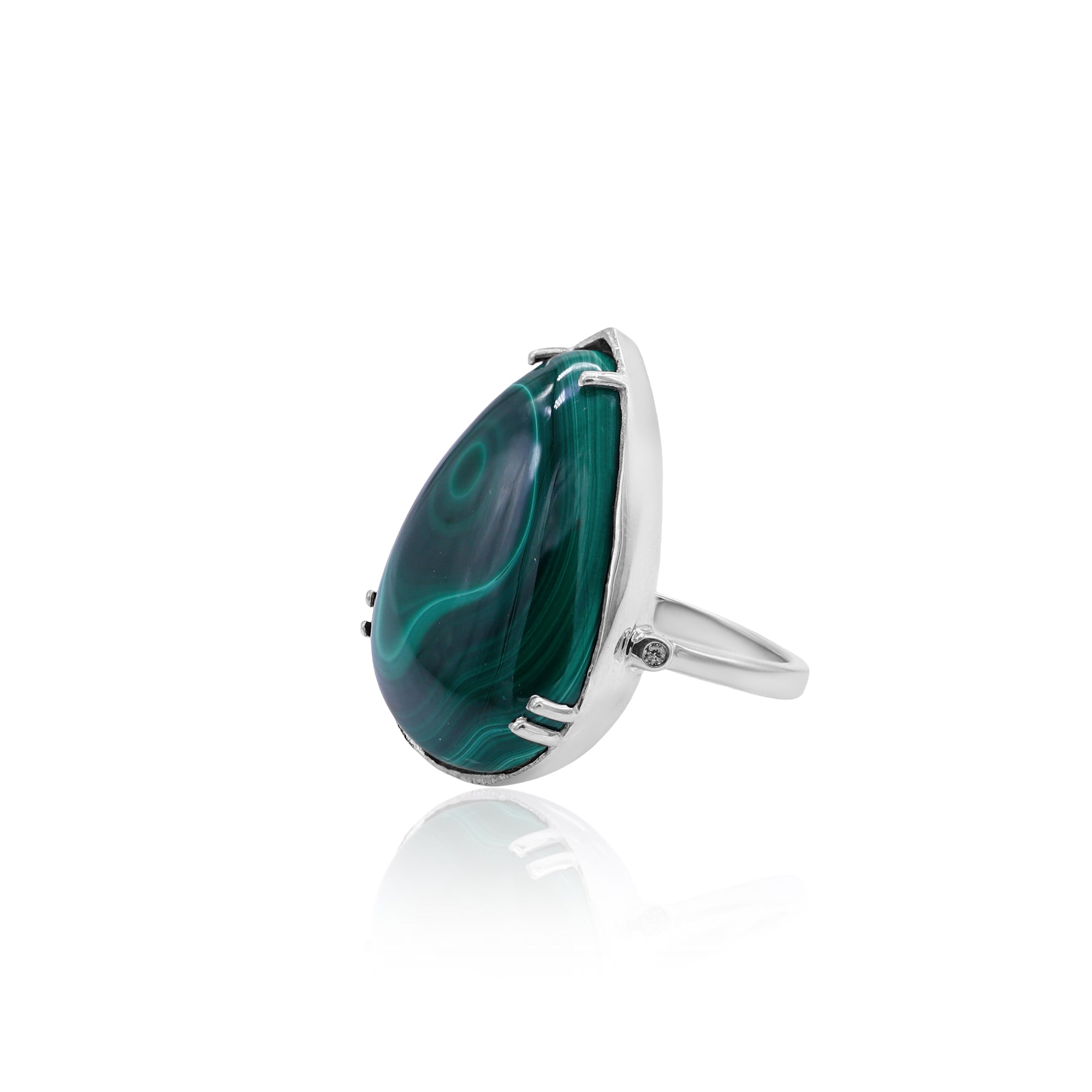 Natural Malachite Cabochon Ring