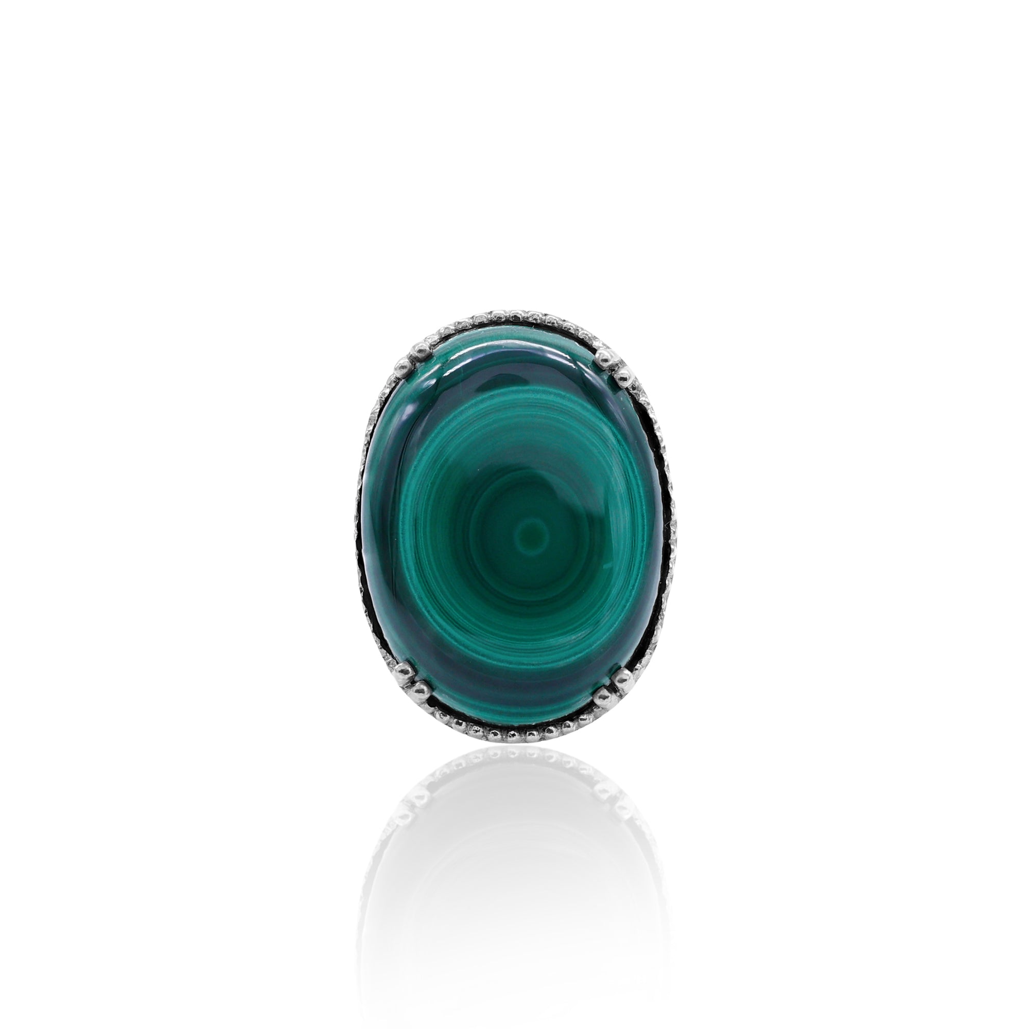 Green Malachite Oval Ring