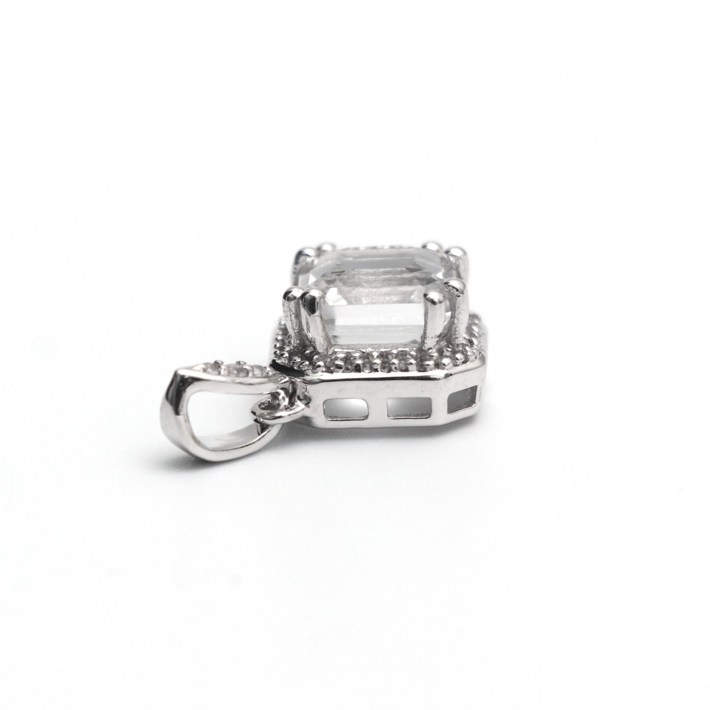 White Topaz Silver Pendant