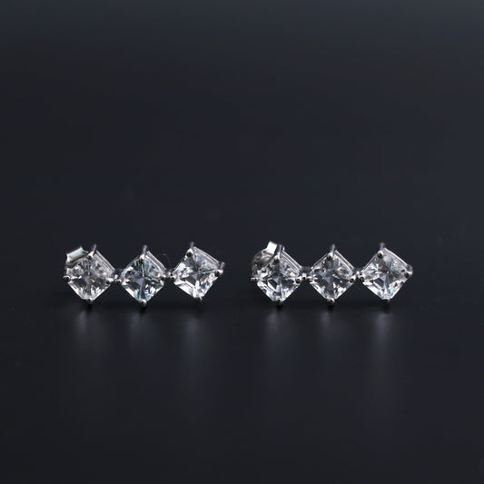 Natural White Topaz Drop Earring