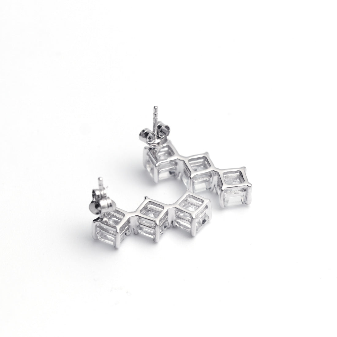 Natural White Topaz Drop Earring