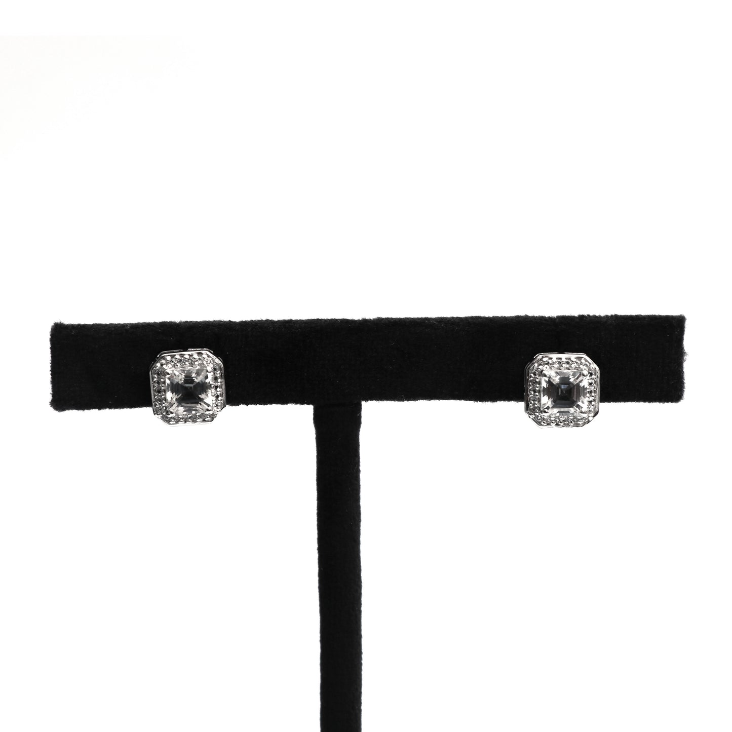 Natural White Topaz Studs Earring