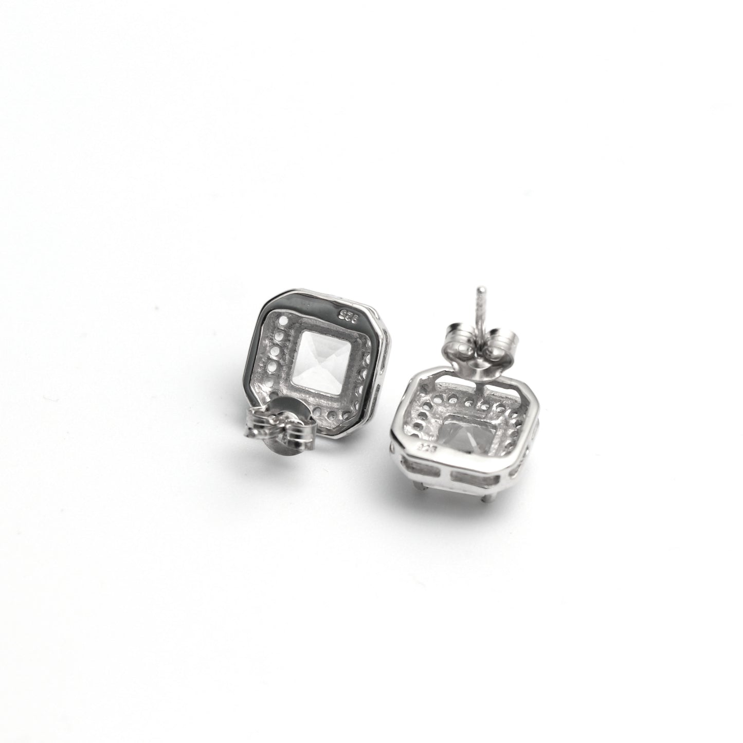 Natural White Topaz Studs Earring
