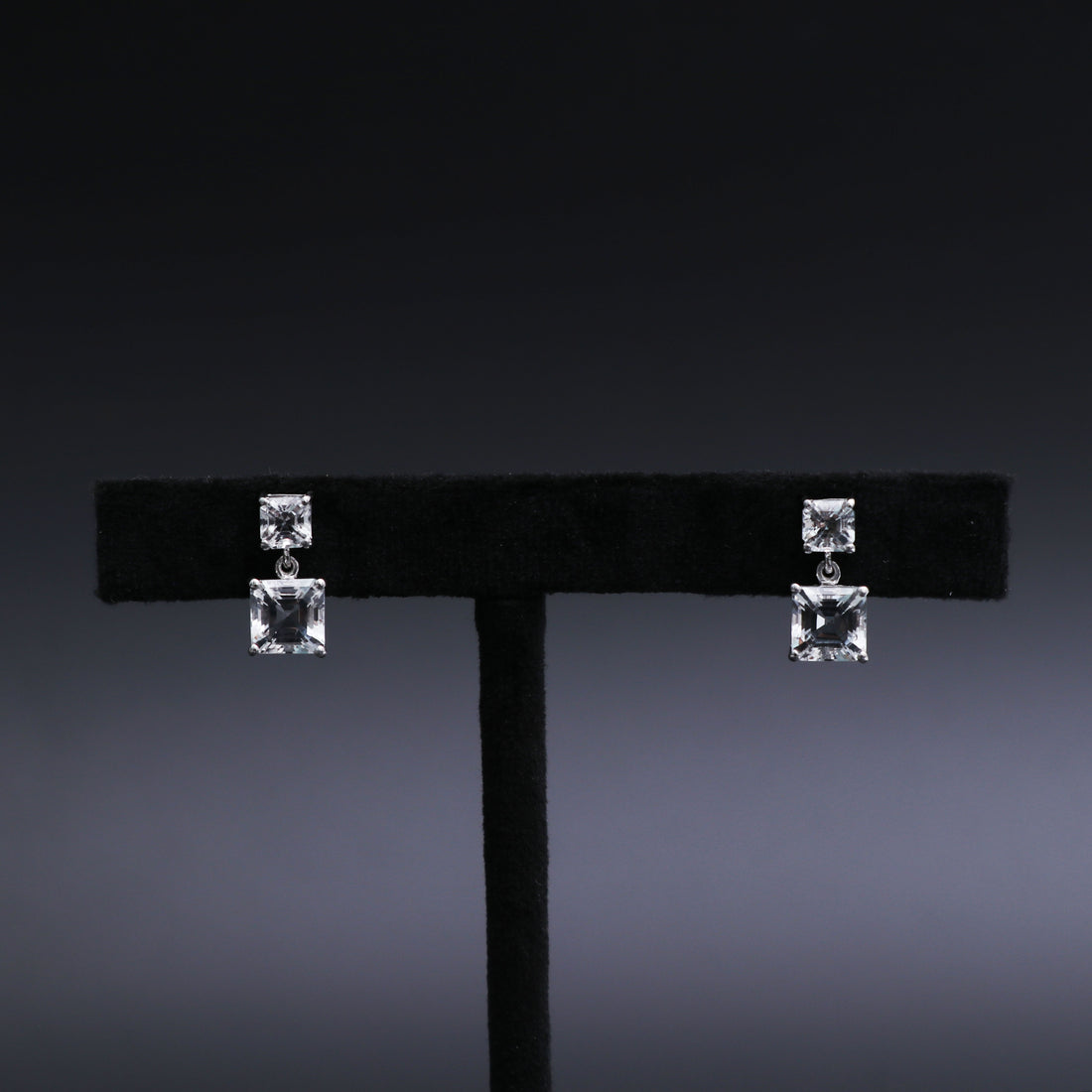 White Topaz Asscher Cut Earring