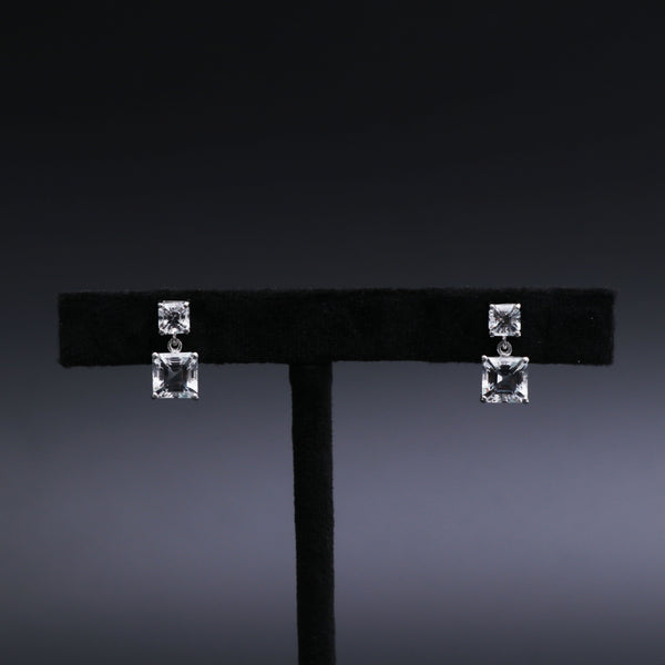 White Topaz Asscher Cut Earring