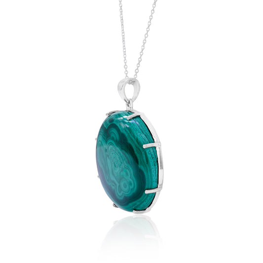 Natural Green Malachite Pendant Chain | Jewelry For Party Wear