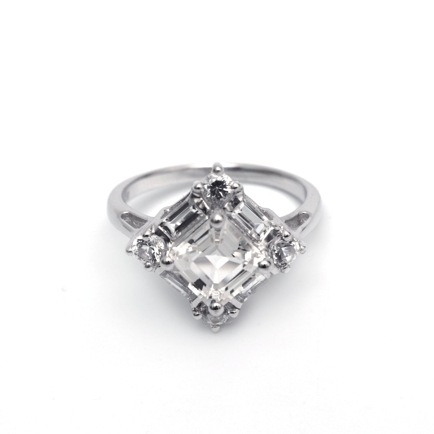 White Topaz Gemstone Ring