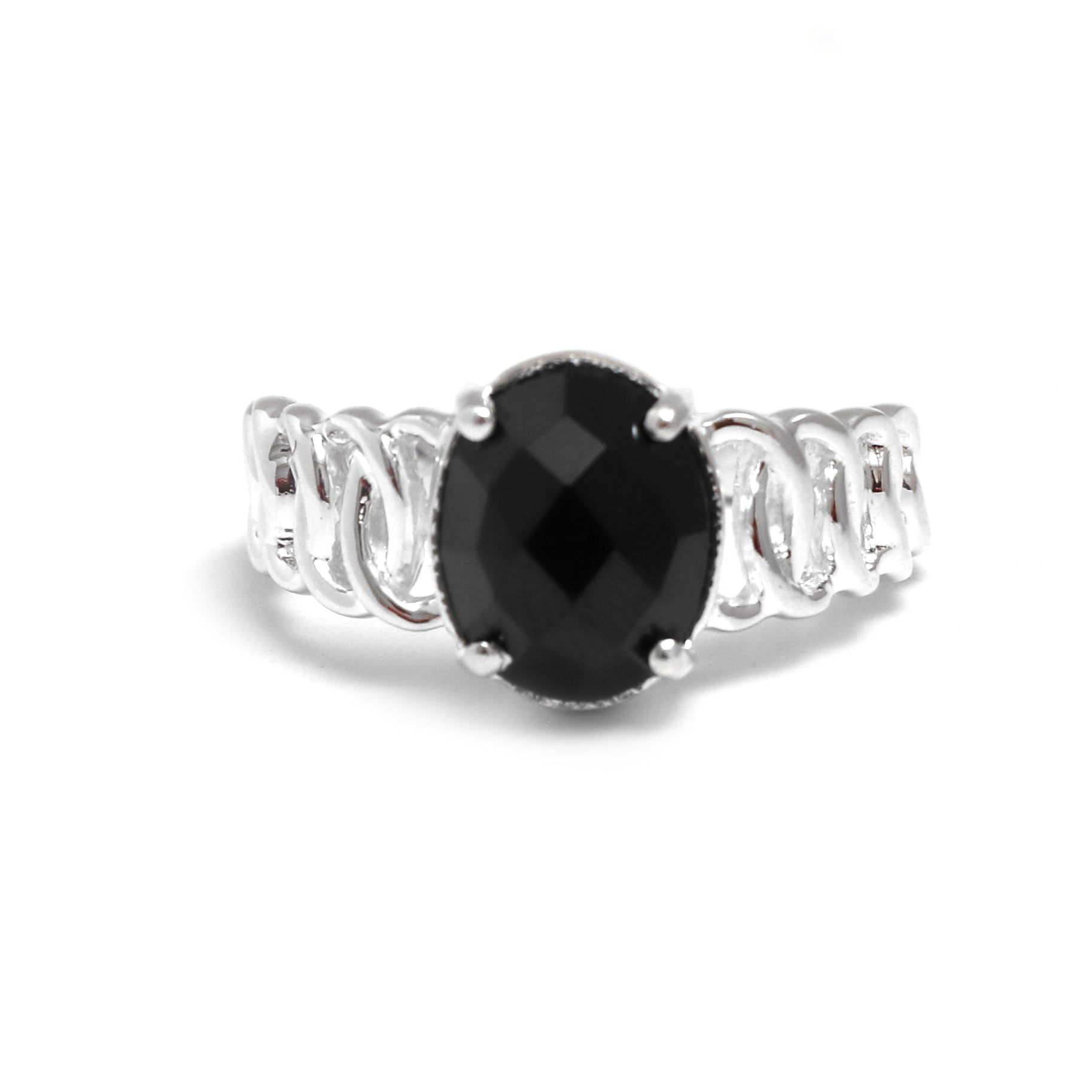 Natural Black Spinel Gemstone Rings