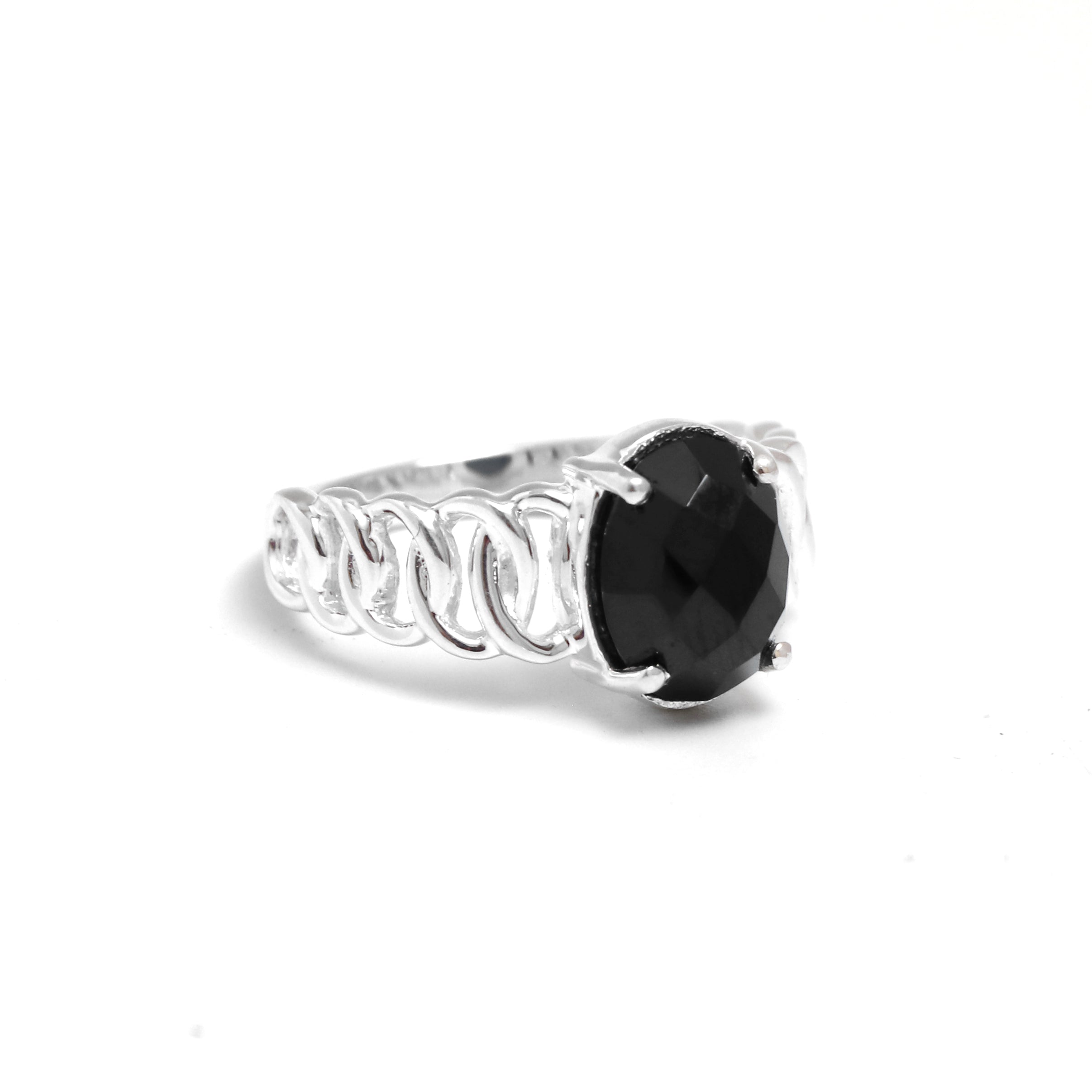 Natural Black Spinel Gemstone Rings