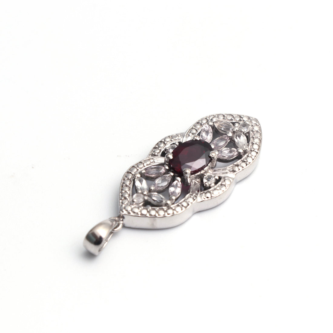 Natural Garnet Pendant With Chain