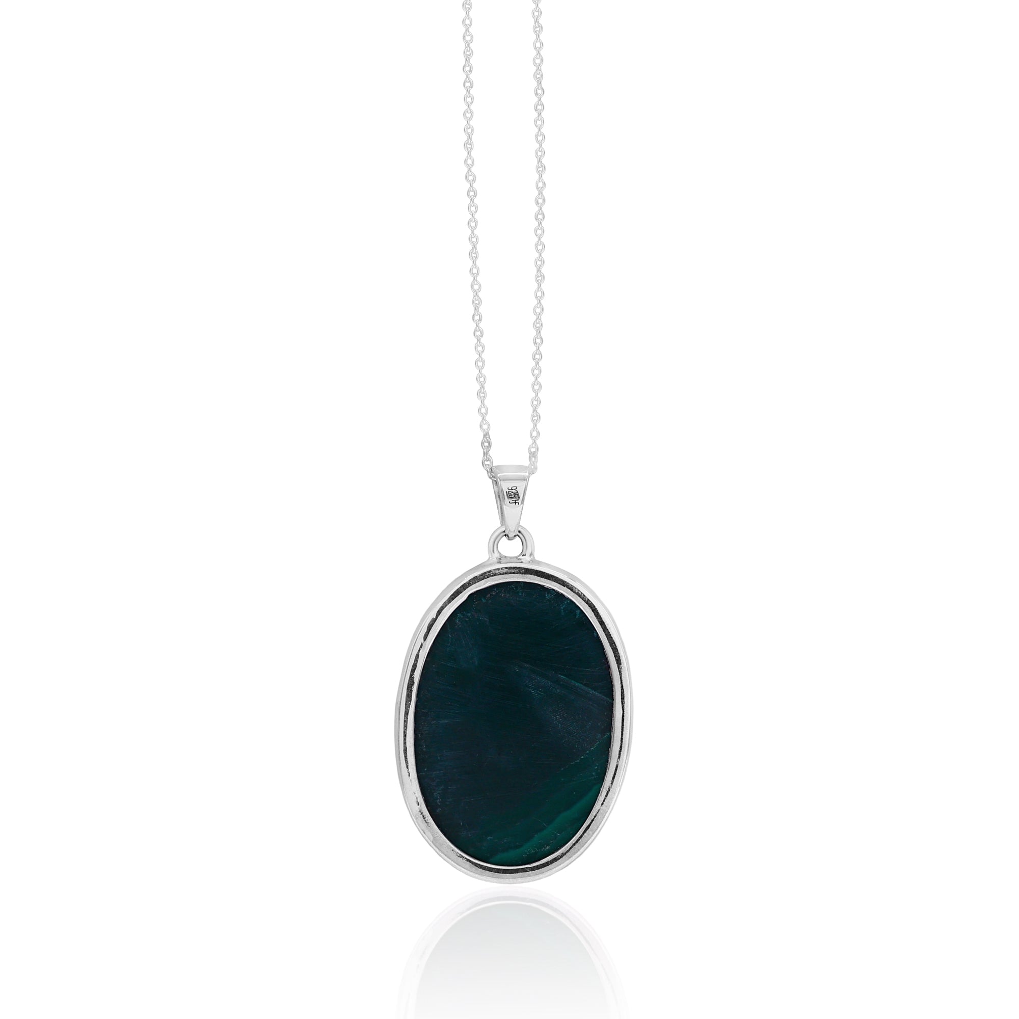 Natural Malachite Cabochon Pendant For Women
