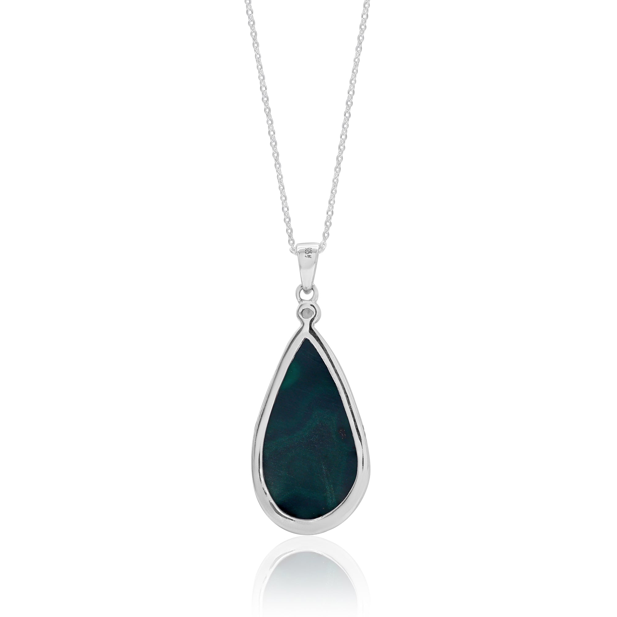 Natural Green Malachite Pear Shape Pendant for Women