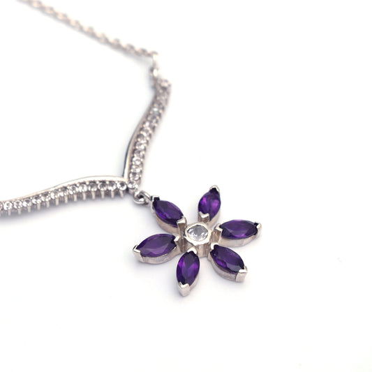 Amethyst and White Topaz Necklace