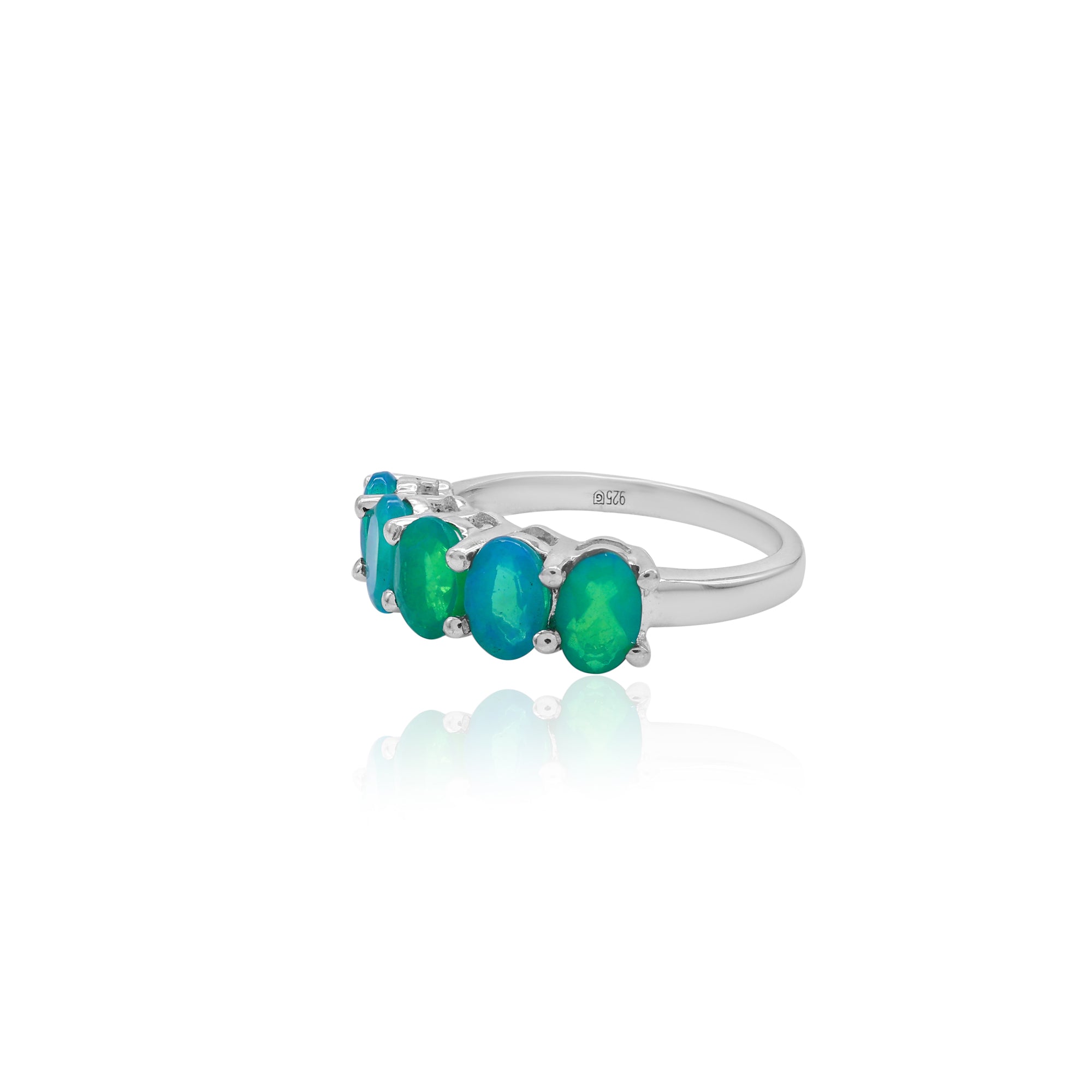 Ethiopian Fire Opal Five Stone Ring