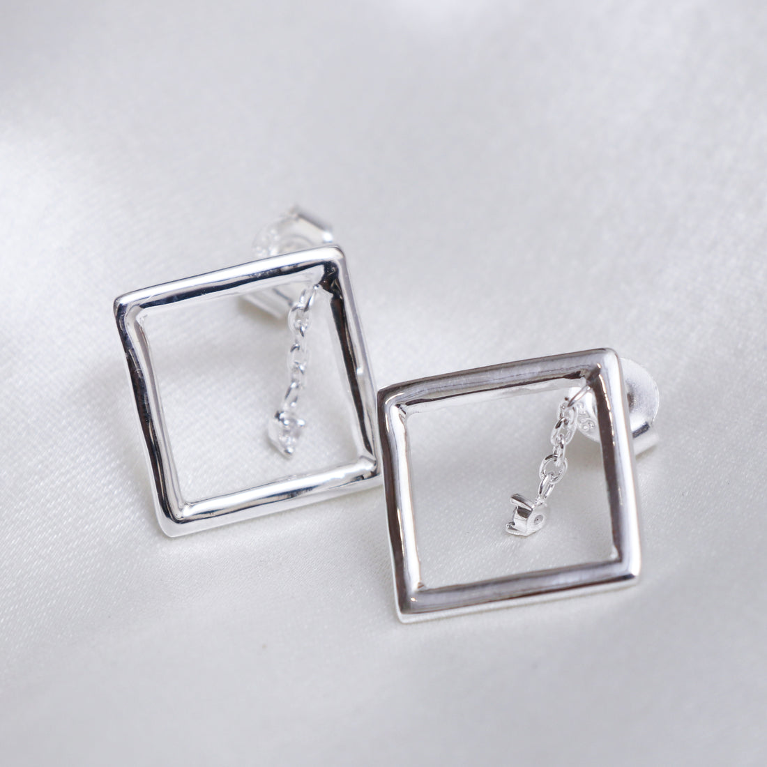 Geometric Square Drop Earrings