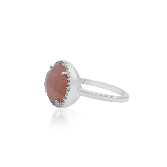 Pink Moonstone Statement Ring