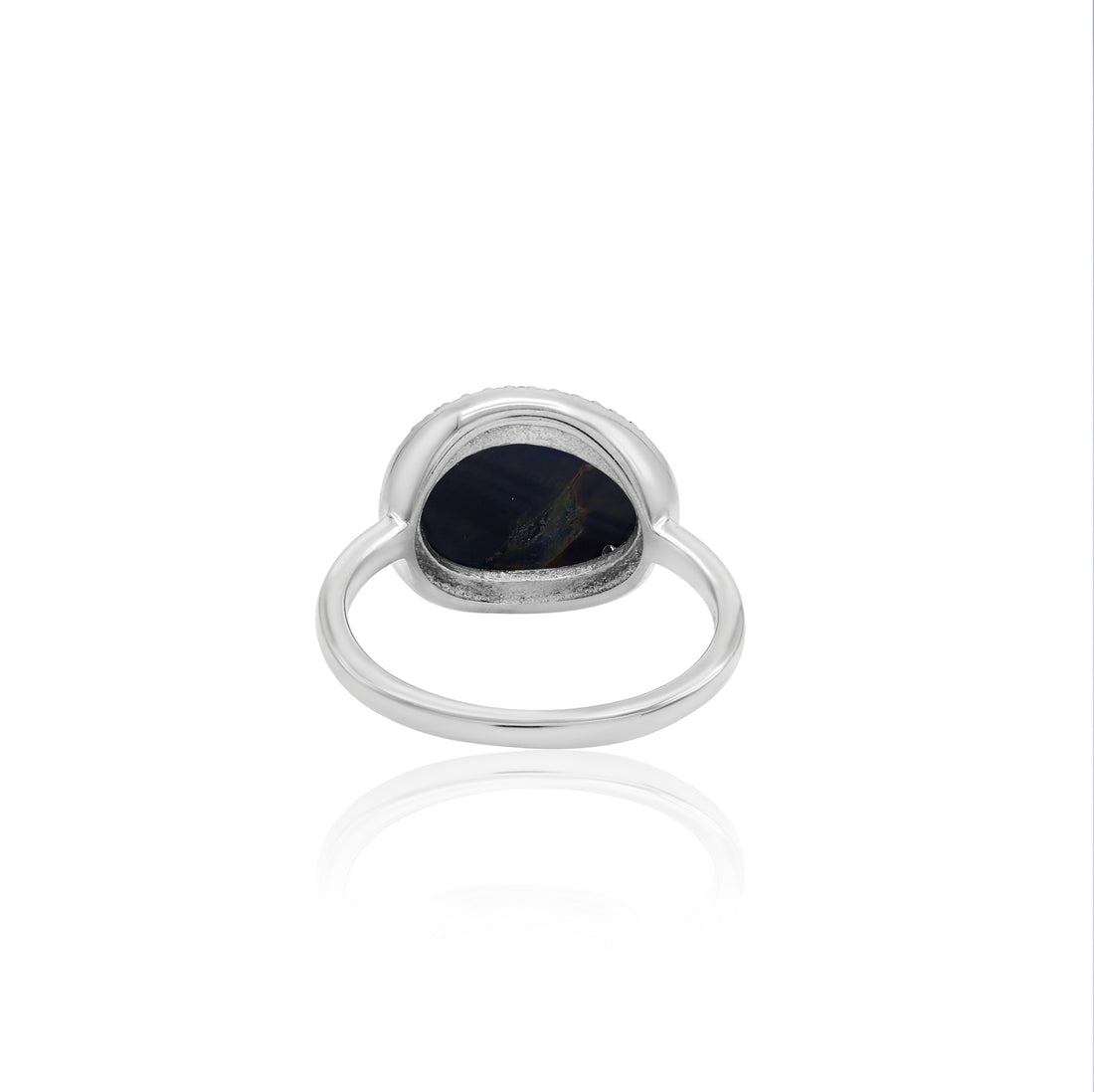 Blue Tiger Eye Gemstone Statement Ring