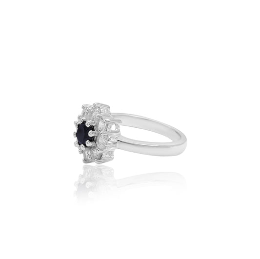Natural Black Spinal Floral Ring
