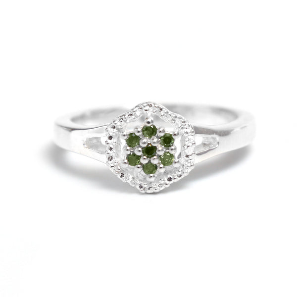 Natural Green Diamond Stone Ring