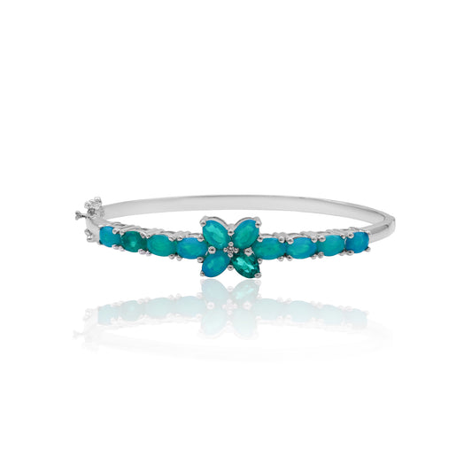 Green Ethiopian Opal Bangle Bracelet