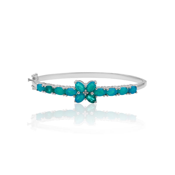 Green Ethiopian Opal Bangle Bracelet
