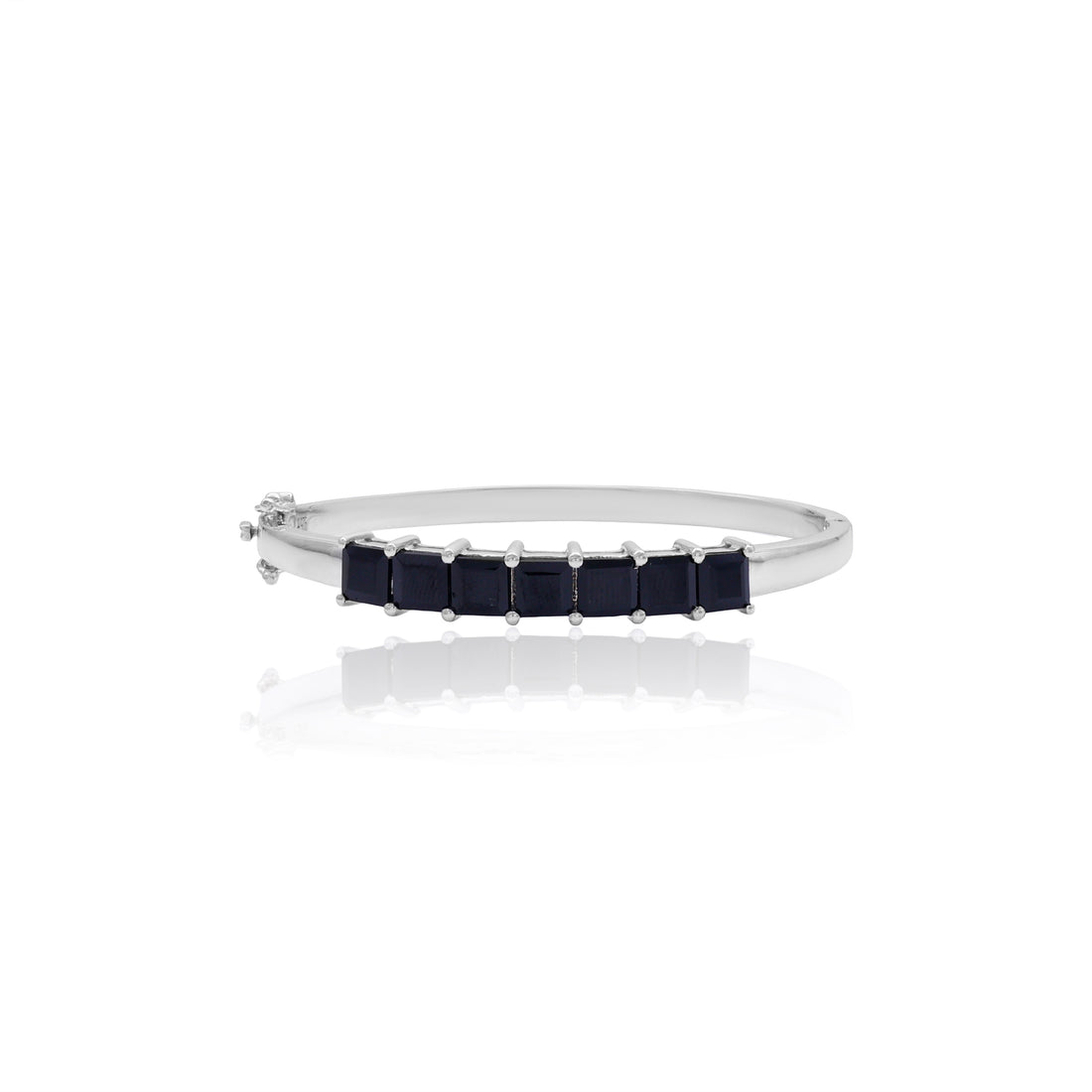 Black Spinel Square Bangle Bracelet