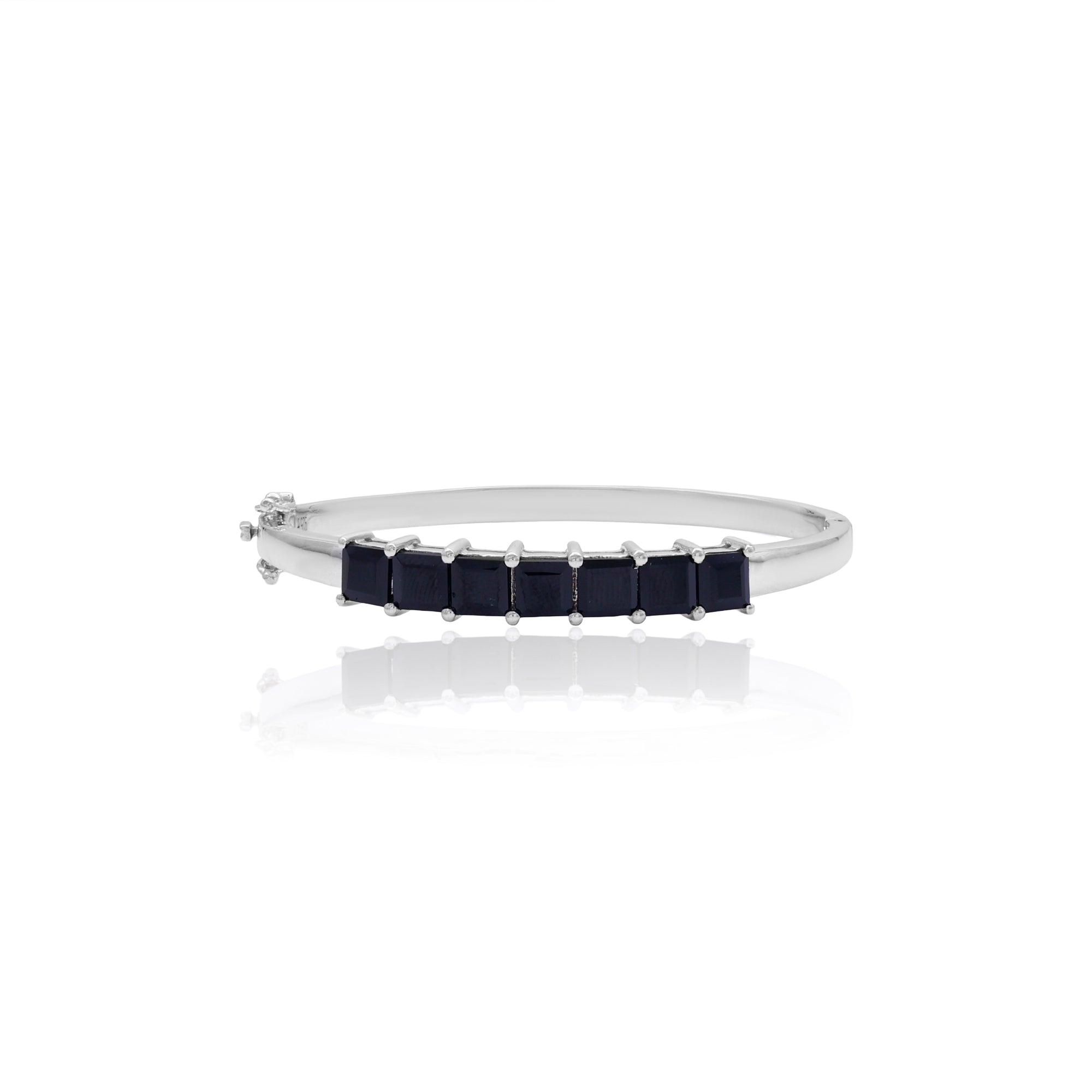 Black Spinel Square Bangle Bracelet
