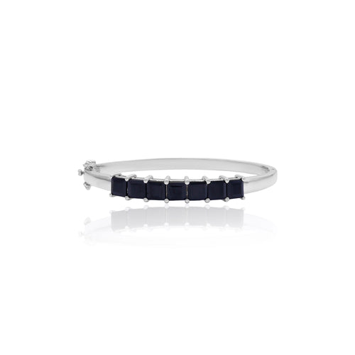 Black Spinel Square Bangle Bracelet