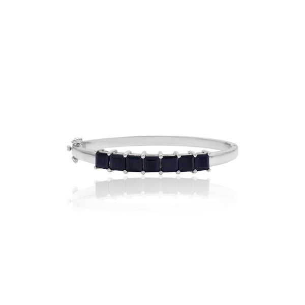 Black Spinel Square Bangle Bracelet