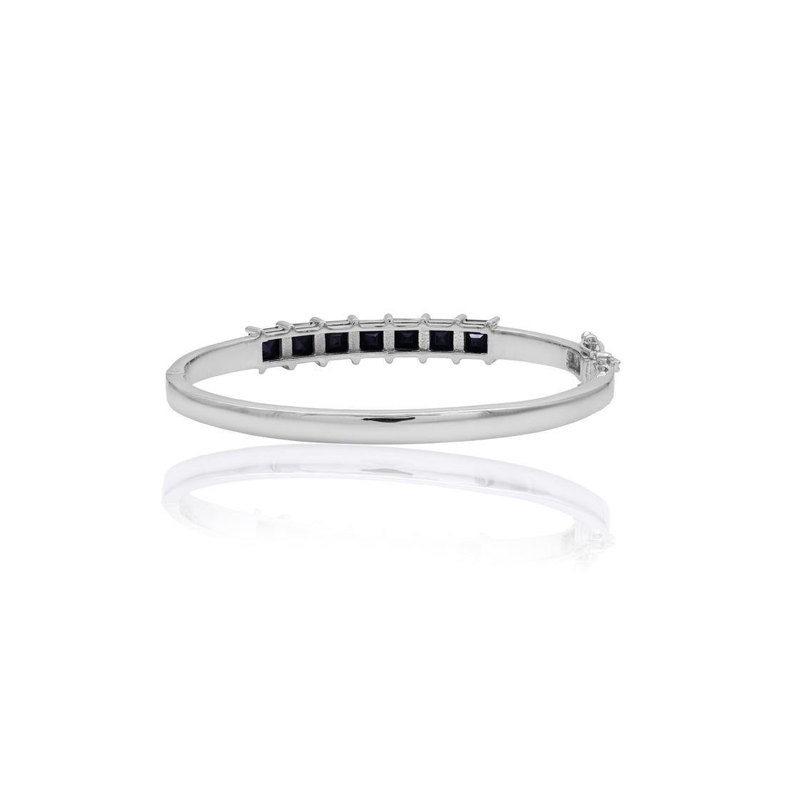 Black Spinel Square Bangle Bracelet