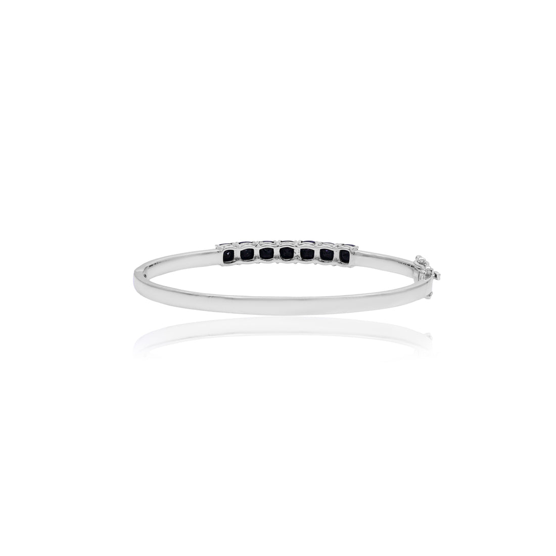 Black Spinel Cushion Bangle Bracelet