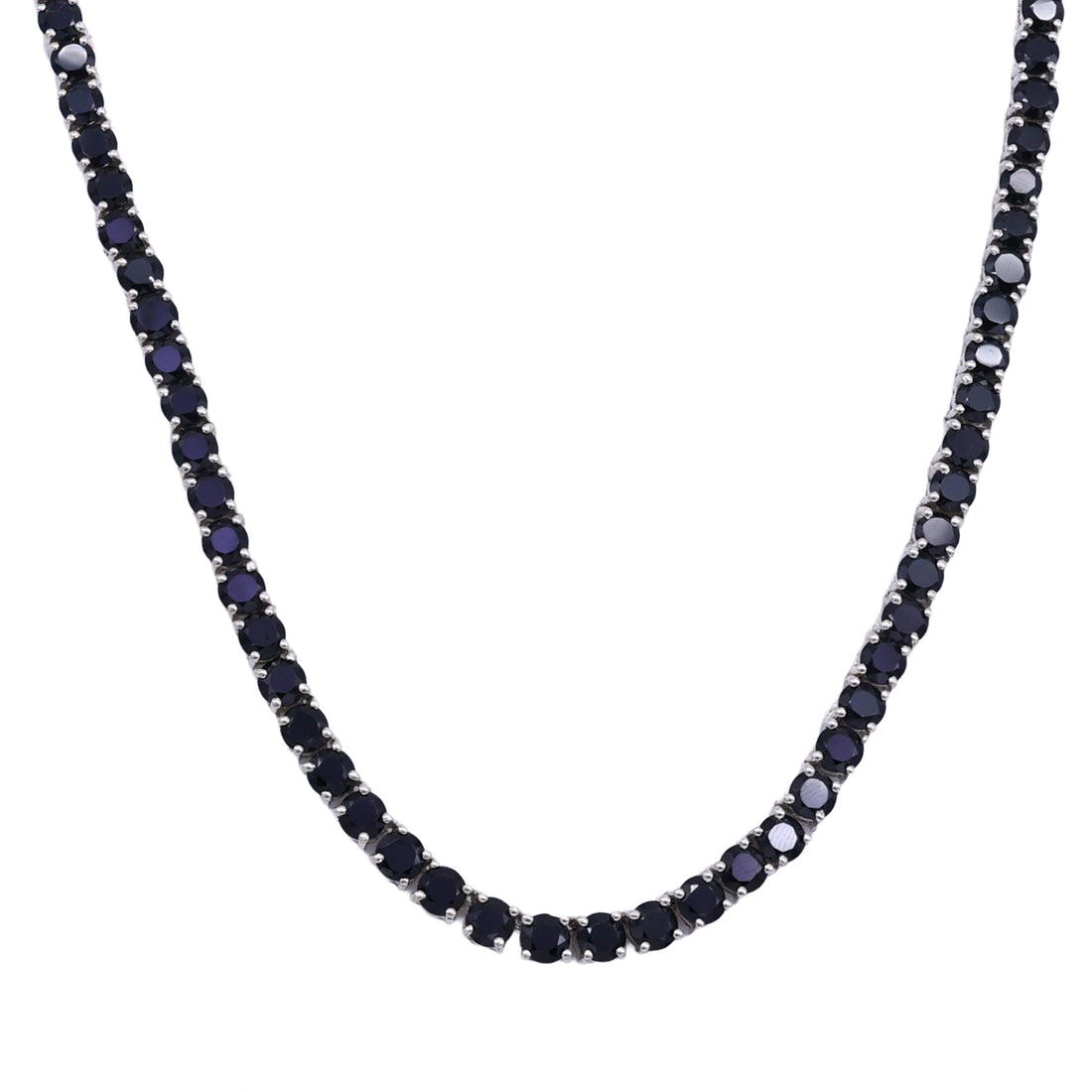 Elegance Black Spinel Tennis Necklace