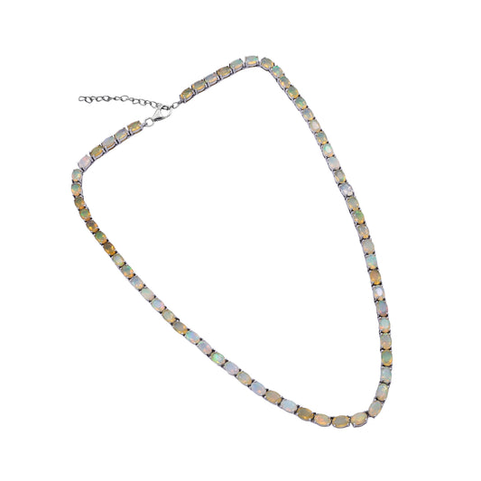 Ethiopian Opal Tennis Necklace