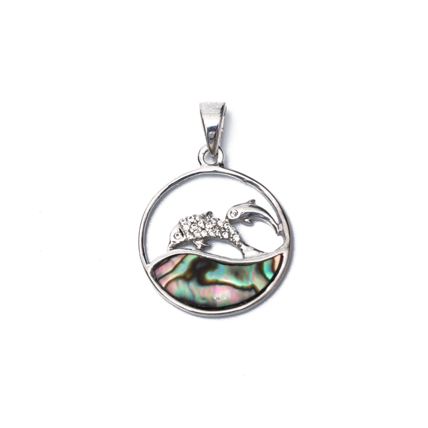 Mother Of Pearl White Topaz Pendant With Chain
