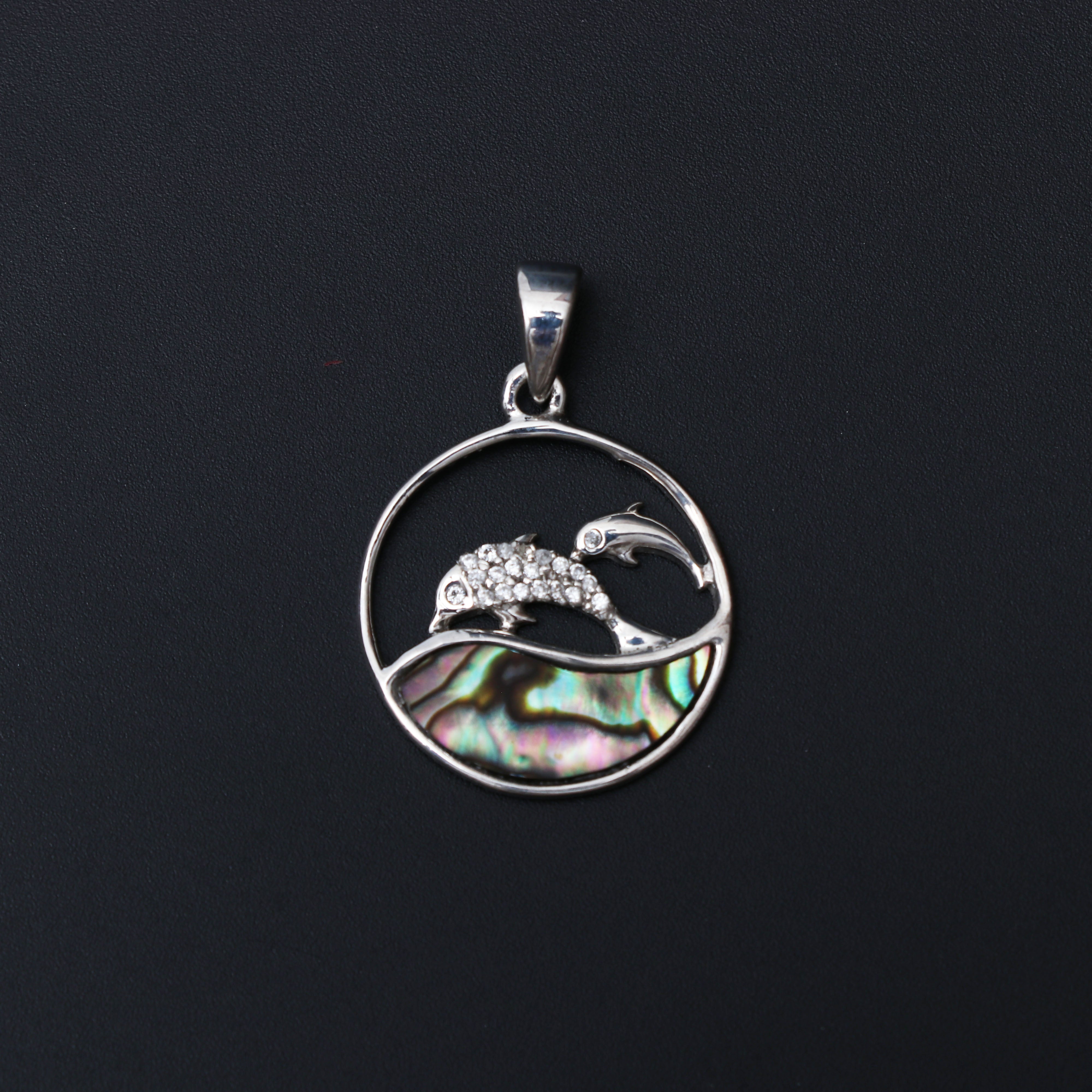 Mother Of Pearl White Topaz Pendant With Chain