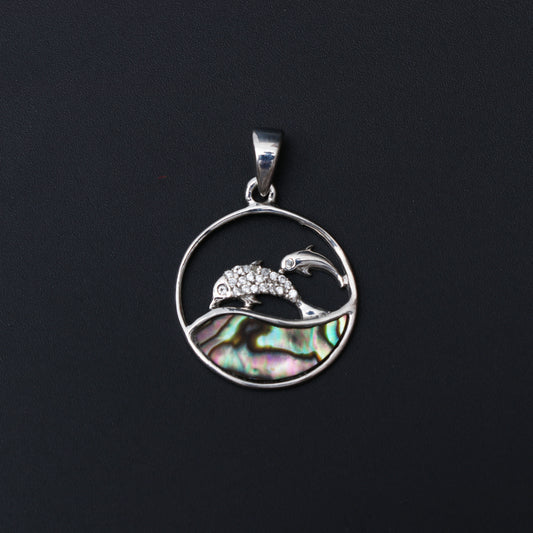 Mother Of Pearl White Topaz Pendant With Chain
