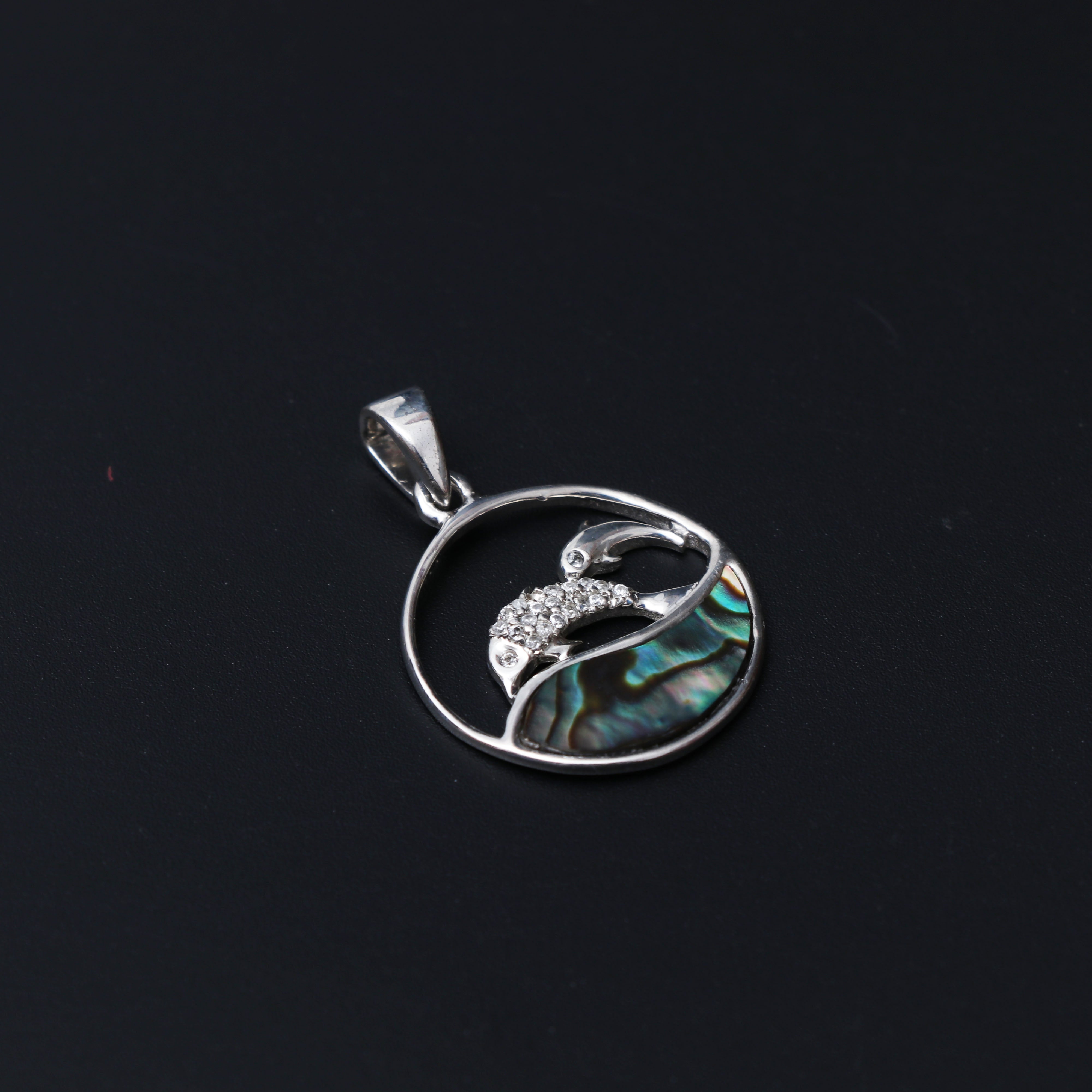 Mother Of Pearl White Topaz Pendant With Chain