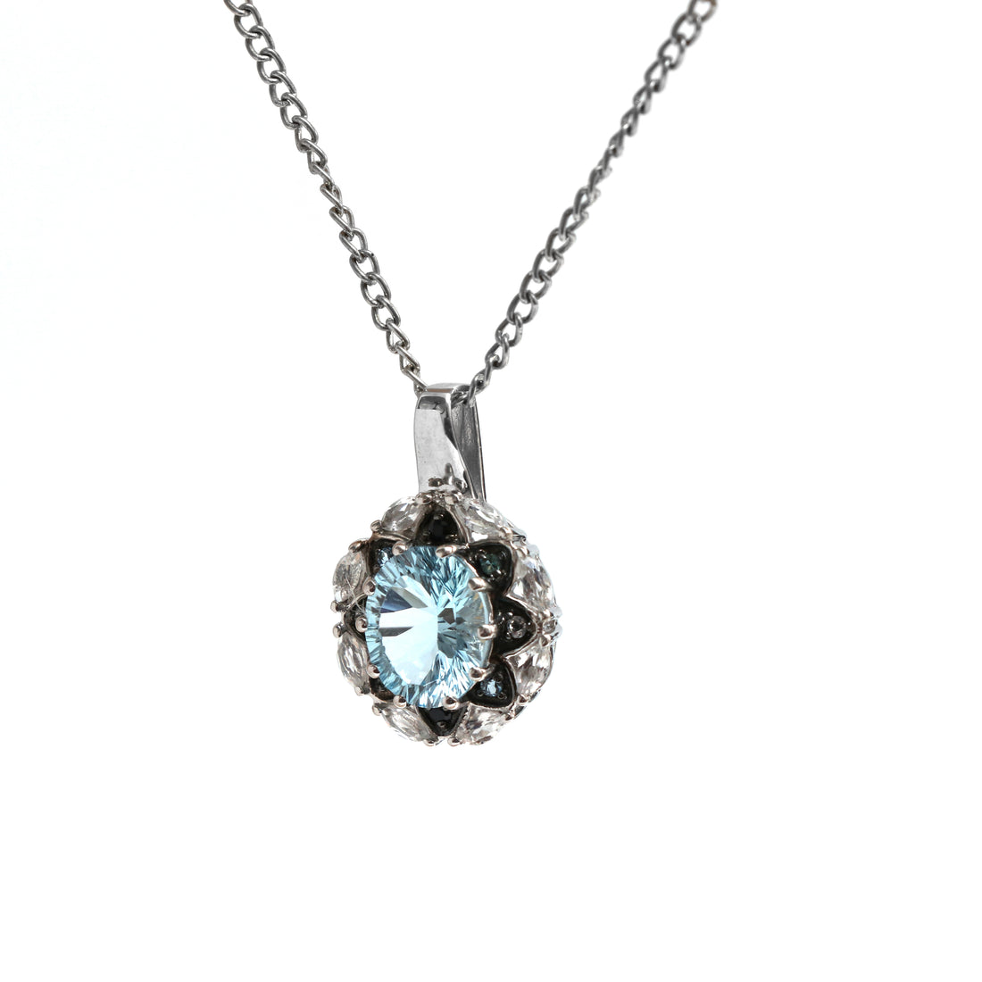 Multi Topaz Pendant With Chain
