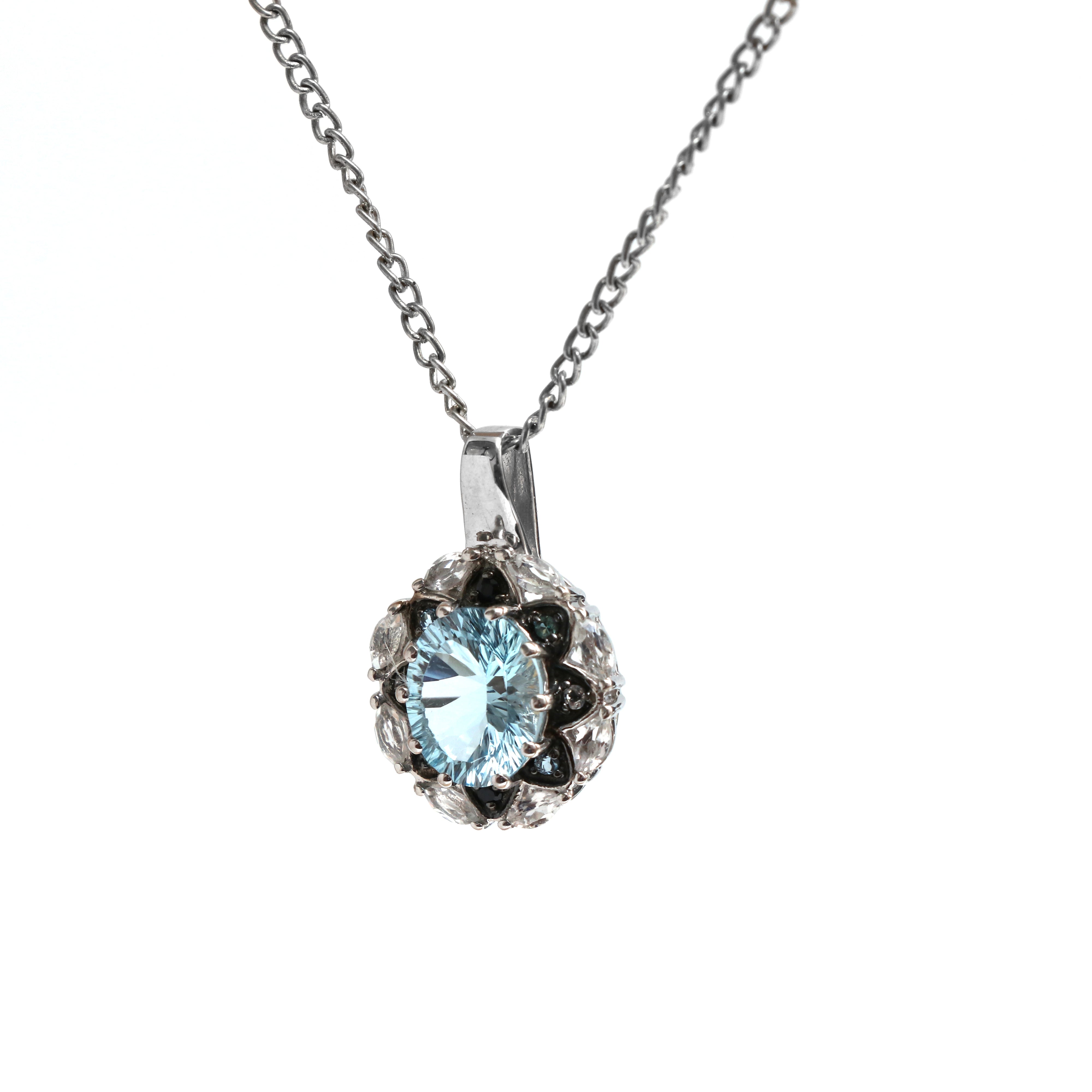 Multi Topaz Pendant With Chain
