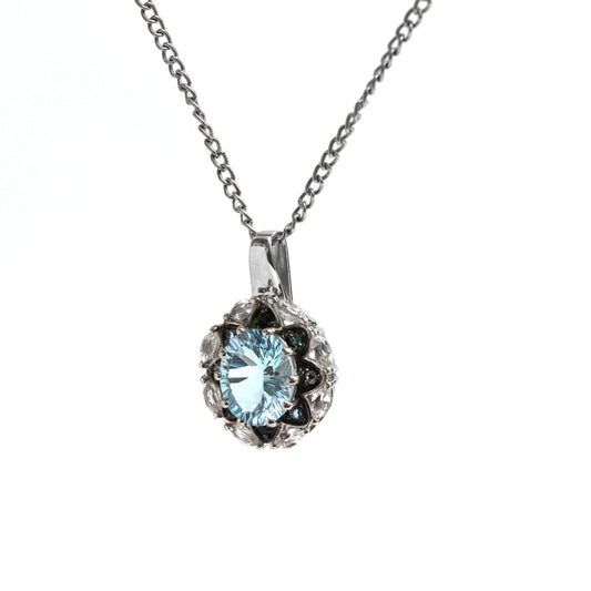 Multi Topaz Pendant With Chain