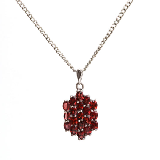 Natural Red Garnet Pendant With Chain