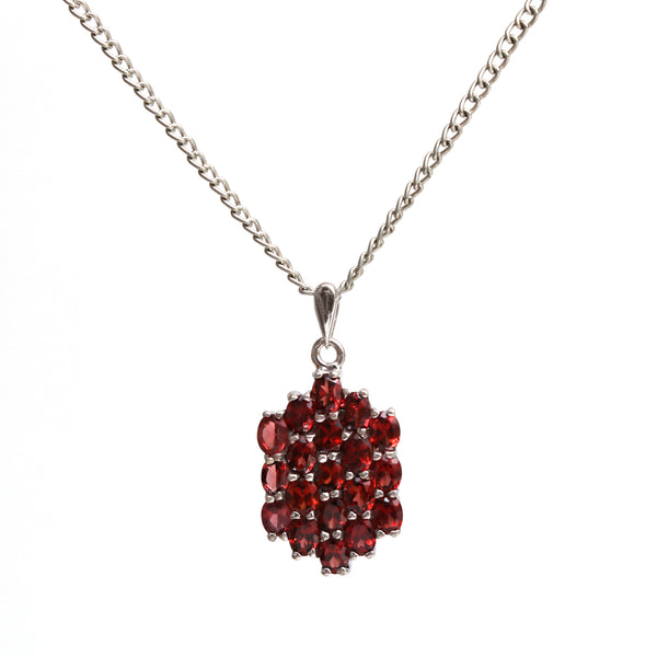 Natural Red Garnet Pendant With Chain