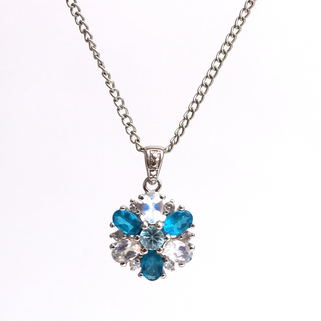 Multi Gemstone Pendant With Chain
