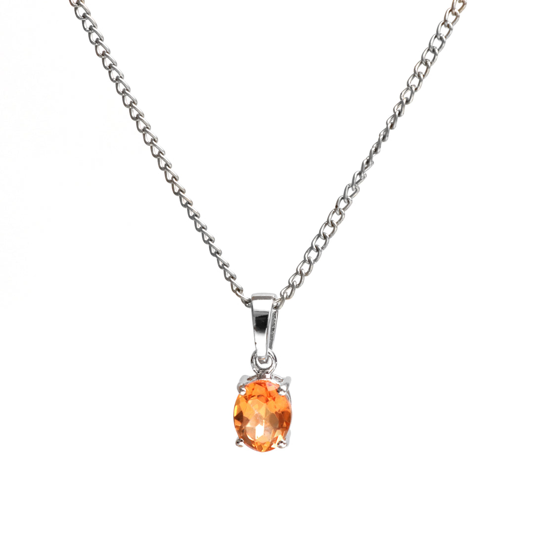 Yellow Quartz Pendant With Chain