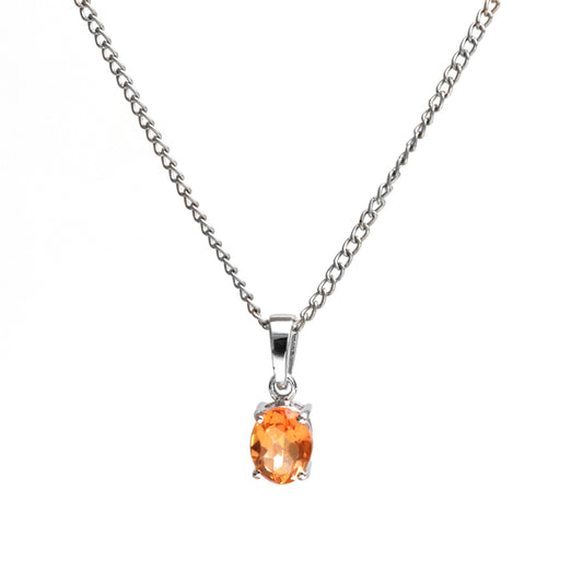 Yellow Quartz Pendant With Chain
