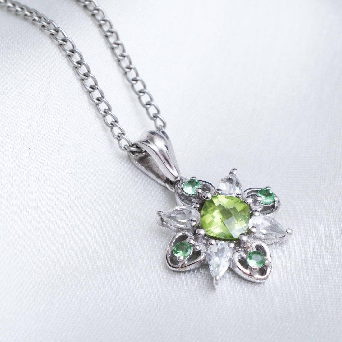 Natural Peridot, Alexandrite, Topaz Pendant