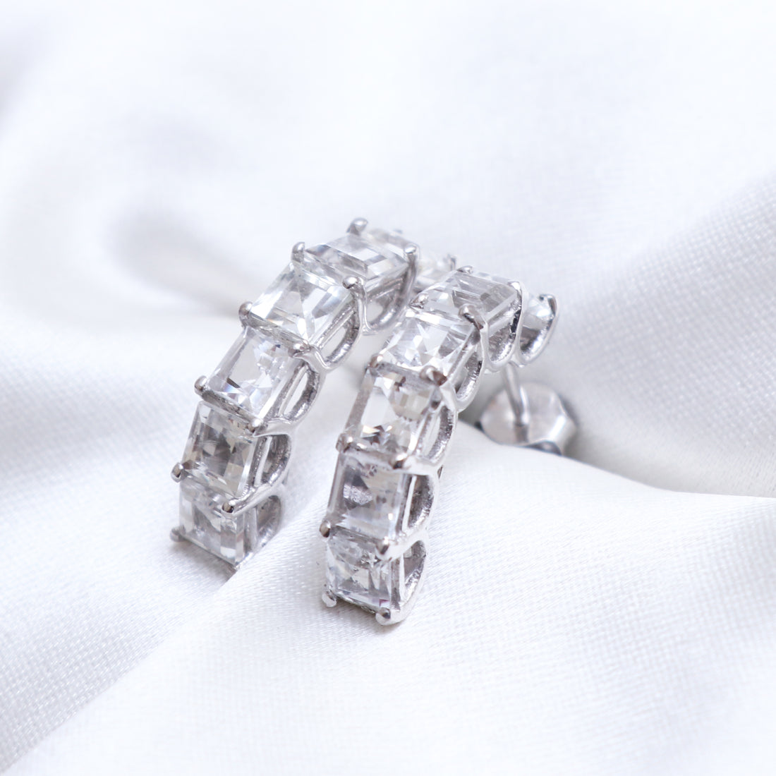White Topaz Drop Earrings