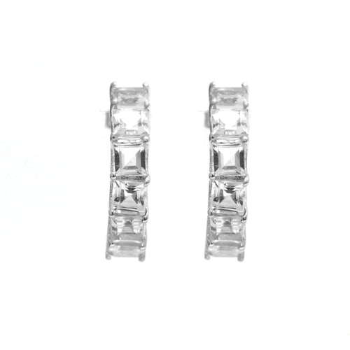 White Topaz Drop Earrings