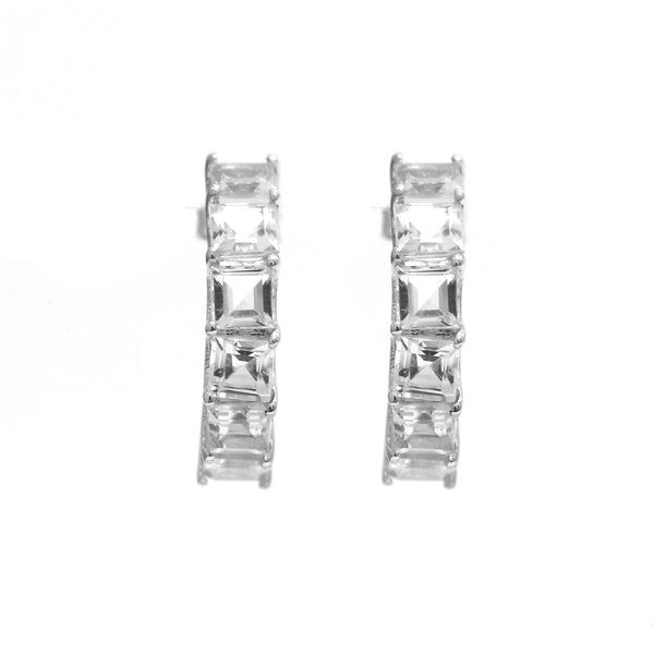 White Topaz Drop Earrings
