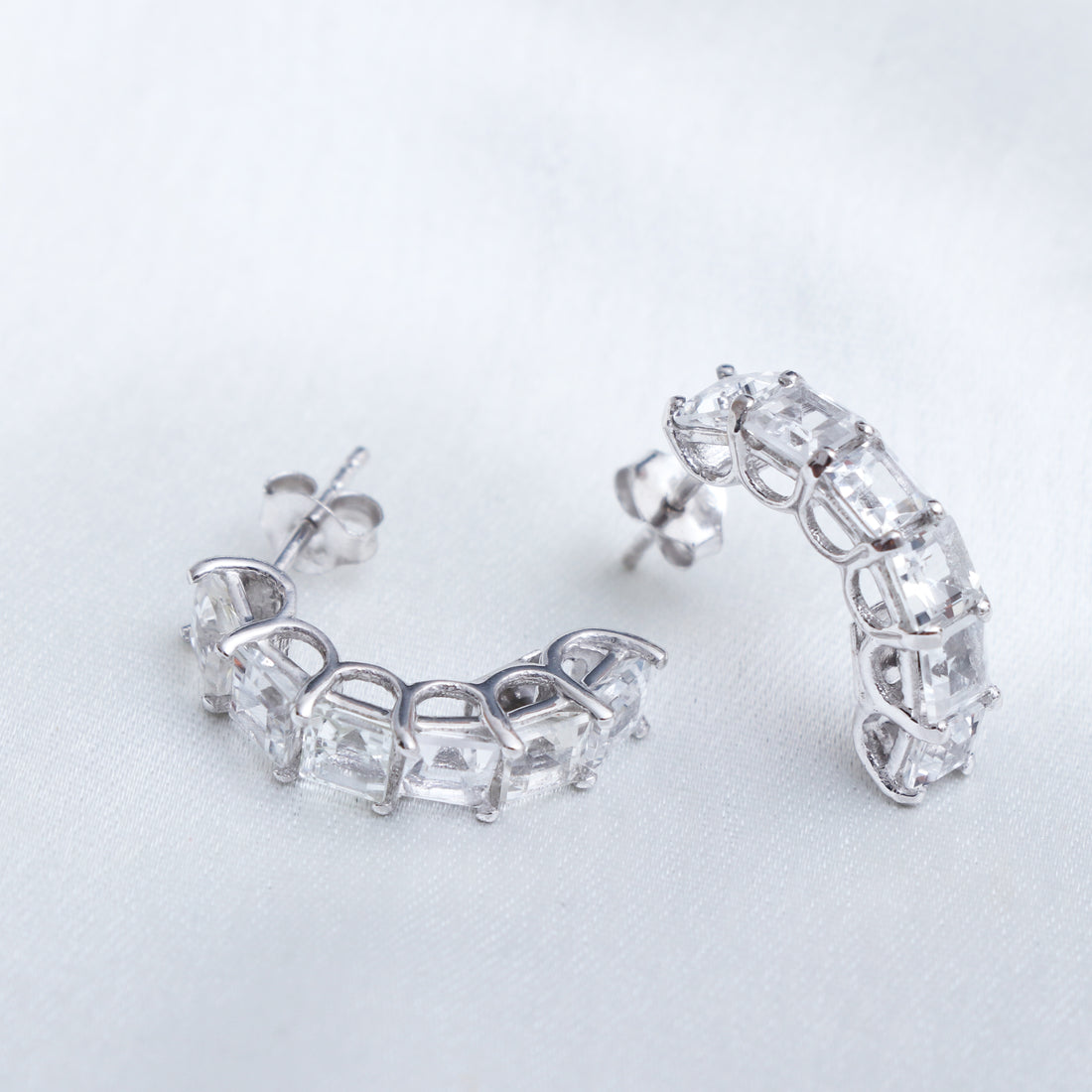 White Topaz Drop Earrings